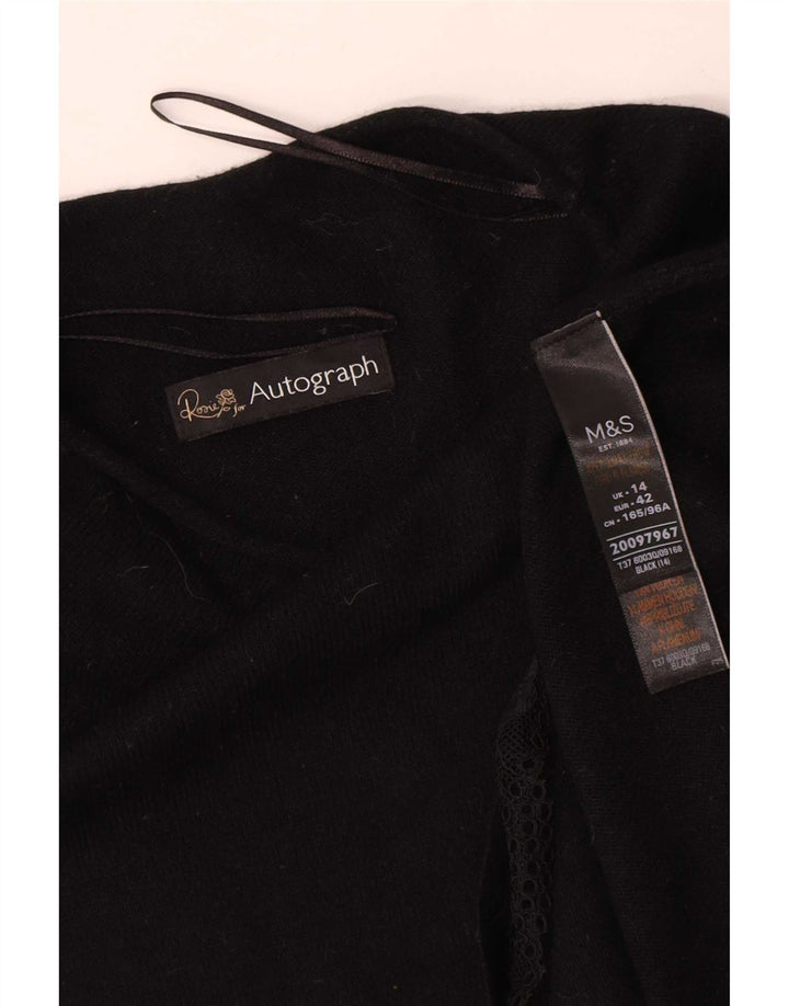 Marks & Spencer Dame Turtle Neck Jumper Sweater UK 14 Large Black