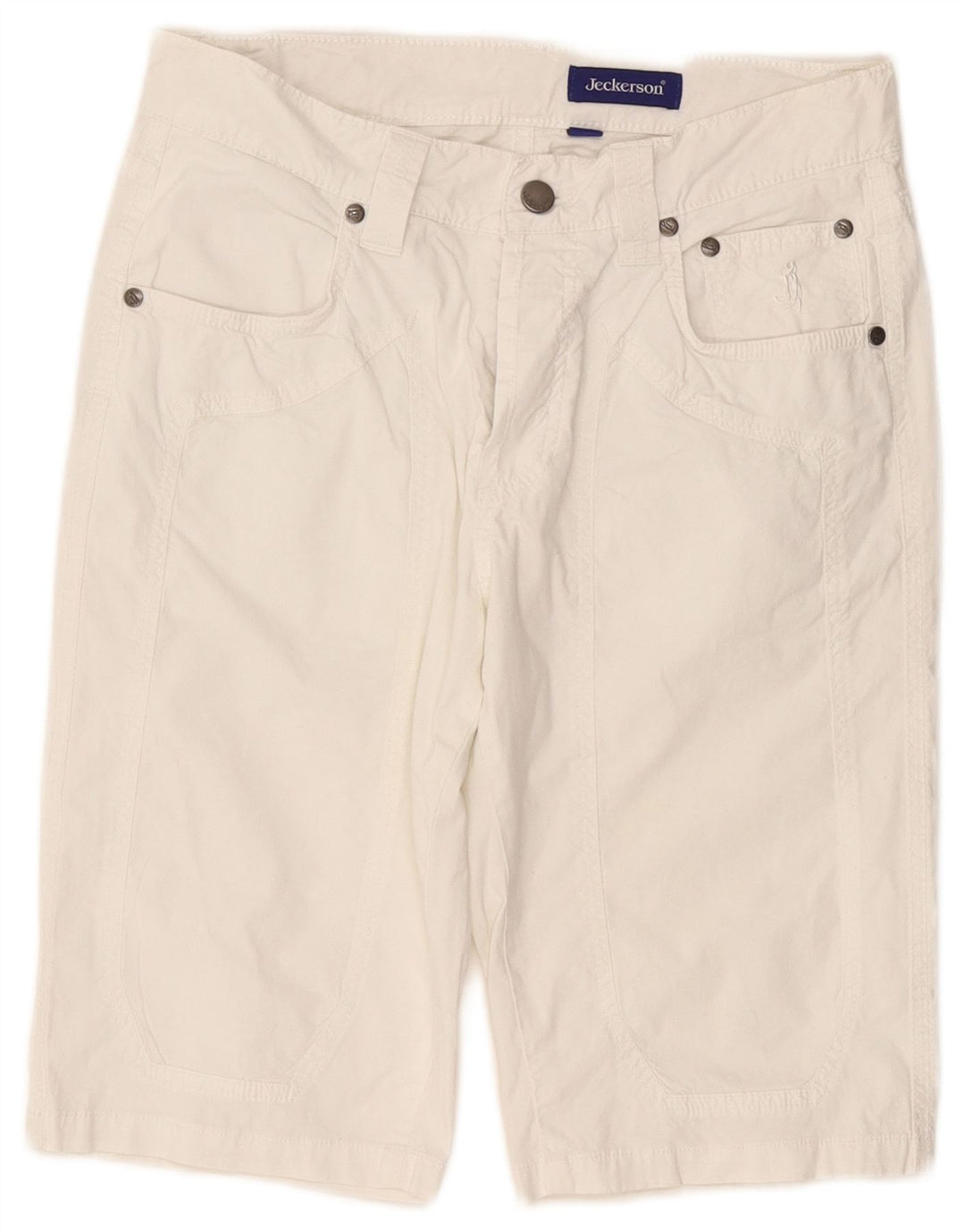 JECKERSON Kvinders Bermuda Casual Shorts W31 Medium White Bomuld