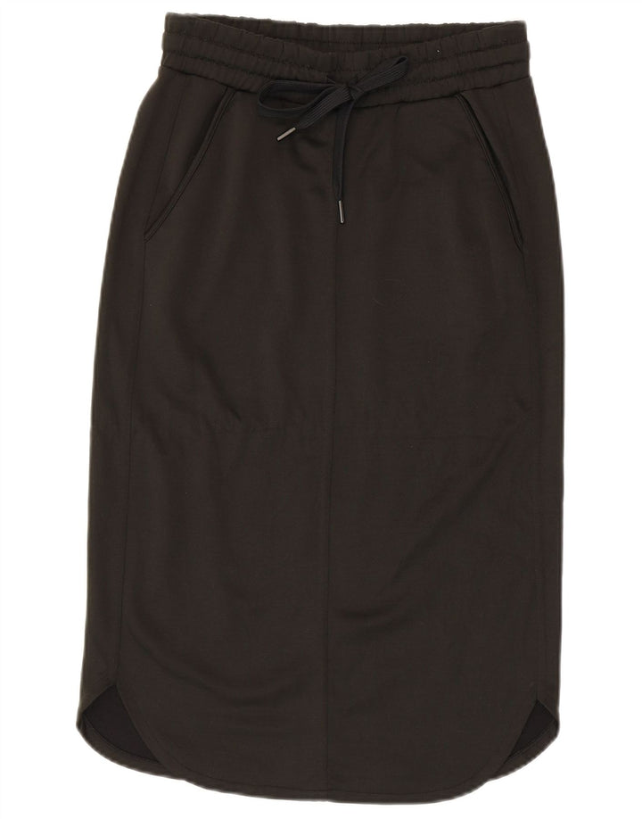 BENETTON Midi-nederdel til kvinder Small W27 Khaki Polyester