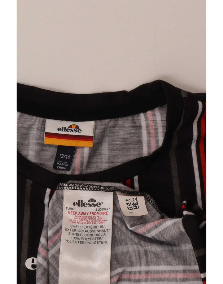 Ellesse Boys T-Shirt Top 13-14 År Sort Stribet Polyester