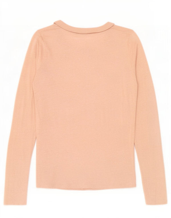 Zara Womens Top Long Sleeve UK 14 Large Pink Floral