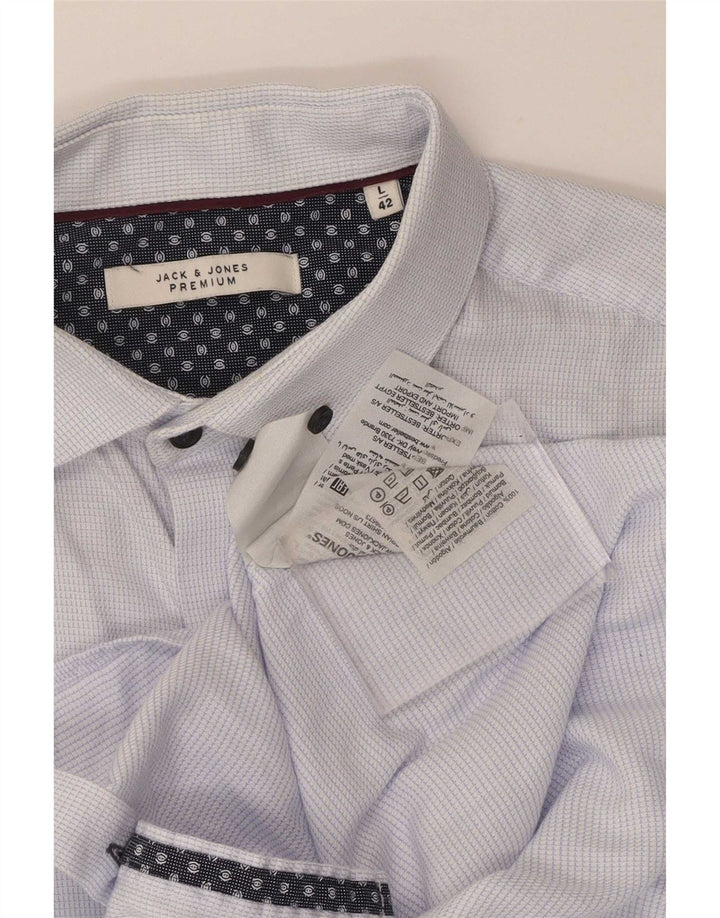 Jack & Jones herreskjorte str. 42 Large blå ternet bomuld