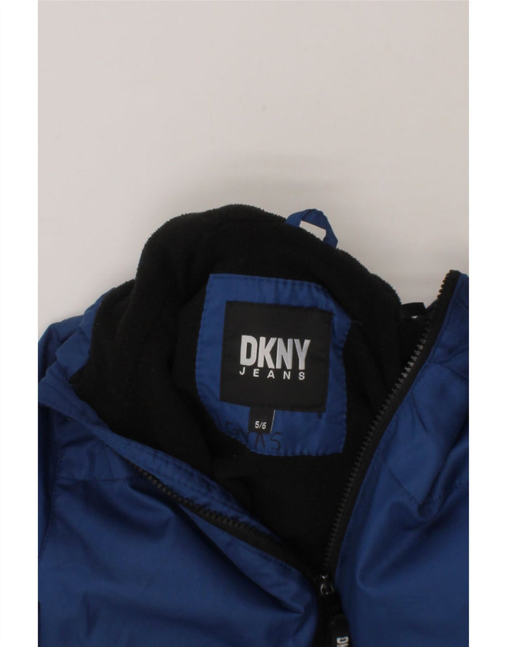 DKNY Boys Hooded Padded Jacket 5-6 Years Blue Polyester Vintage Dkny and Second-Hand Dkny from Messina Hembry 