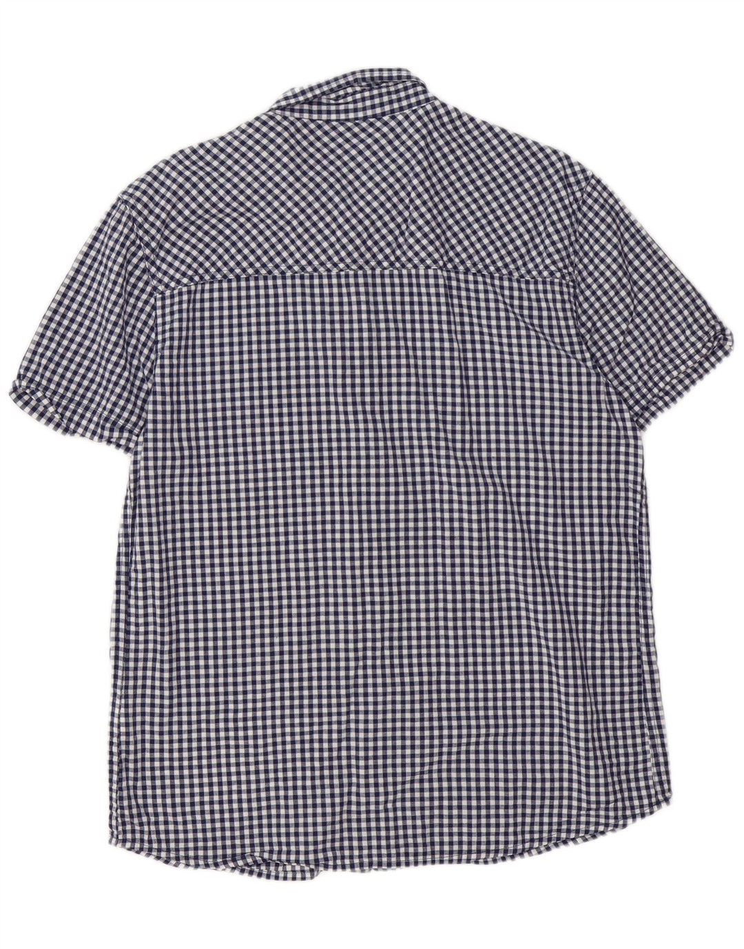 Mountain Warehouse Herre kortærmet skjorte Stor marineblå Gingham Cotton