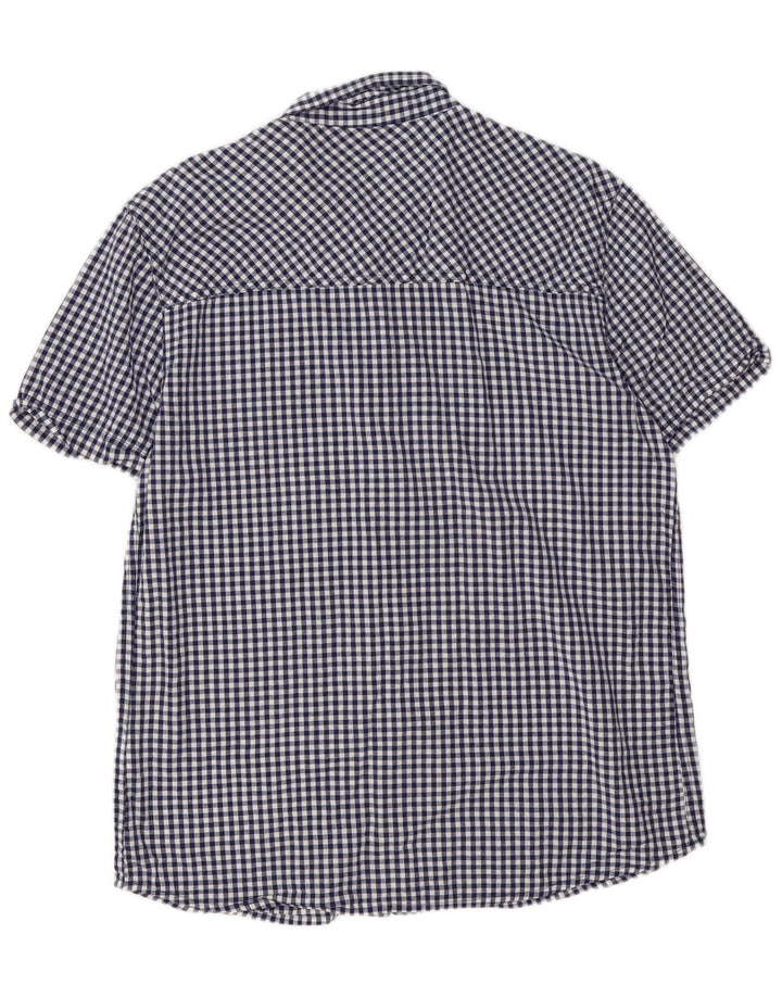 Mountain Warehouse Herre kortærmet skjorte Stor marineblå Gingham Cotton