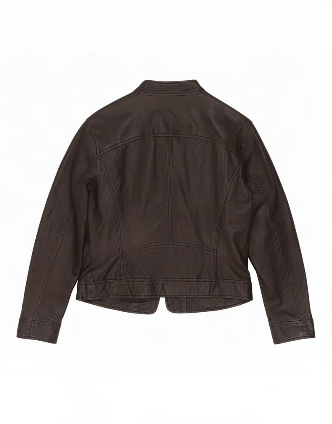 BVS Dame Læder Biker Jacket EU 48 2XL Sort