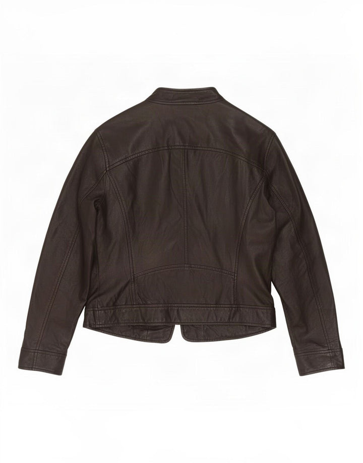 BVS Dame Læder Biker Jacket EU 48 2XL Sort