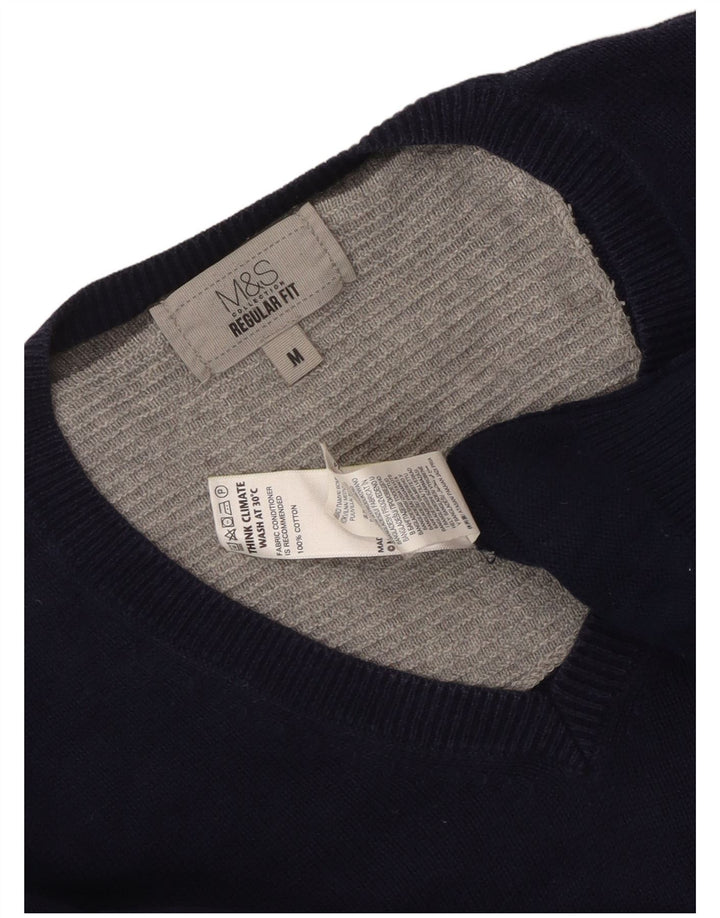 Marks & Spencer Herre Regular Fit V-hals sweater Medium Navy Blue