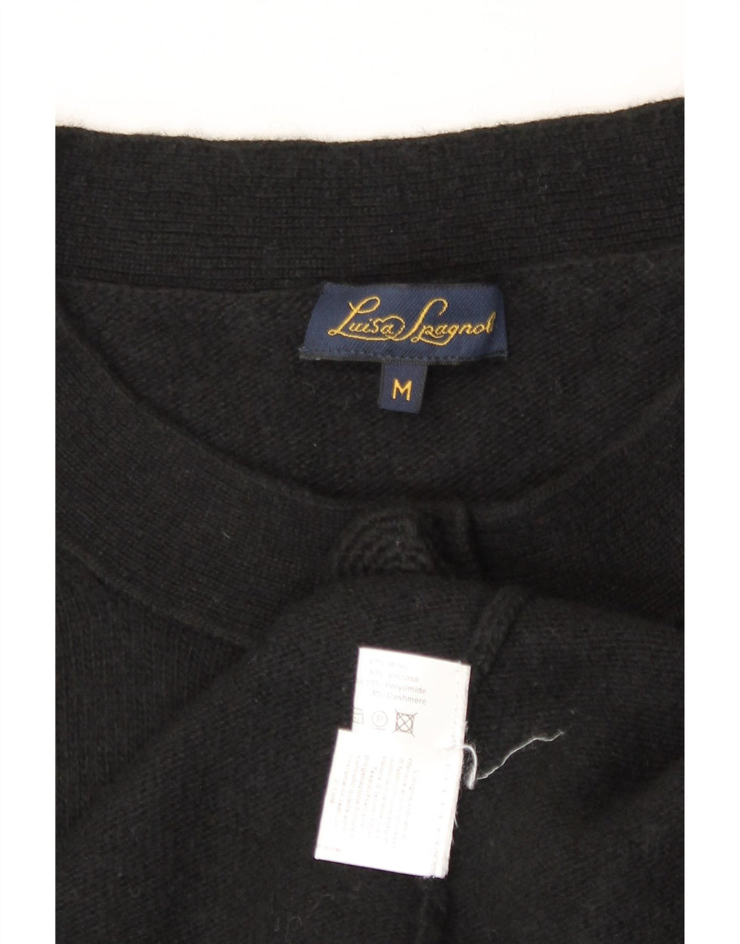 Luisa Spagnoli Dame Cardigan Sweater UK 14 Medium Sort Uld