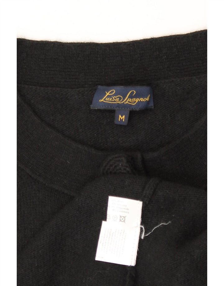 Luisa Spagnoli Dame Cardigan Sweater UK 14 Medium Sort Uld