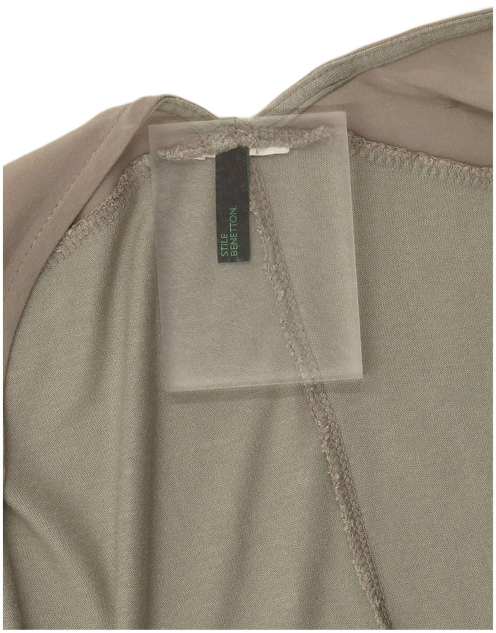 BENETTON Dame Poncho Cardigan Top One Size Khaki Colourblock