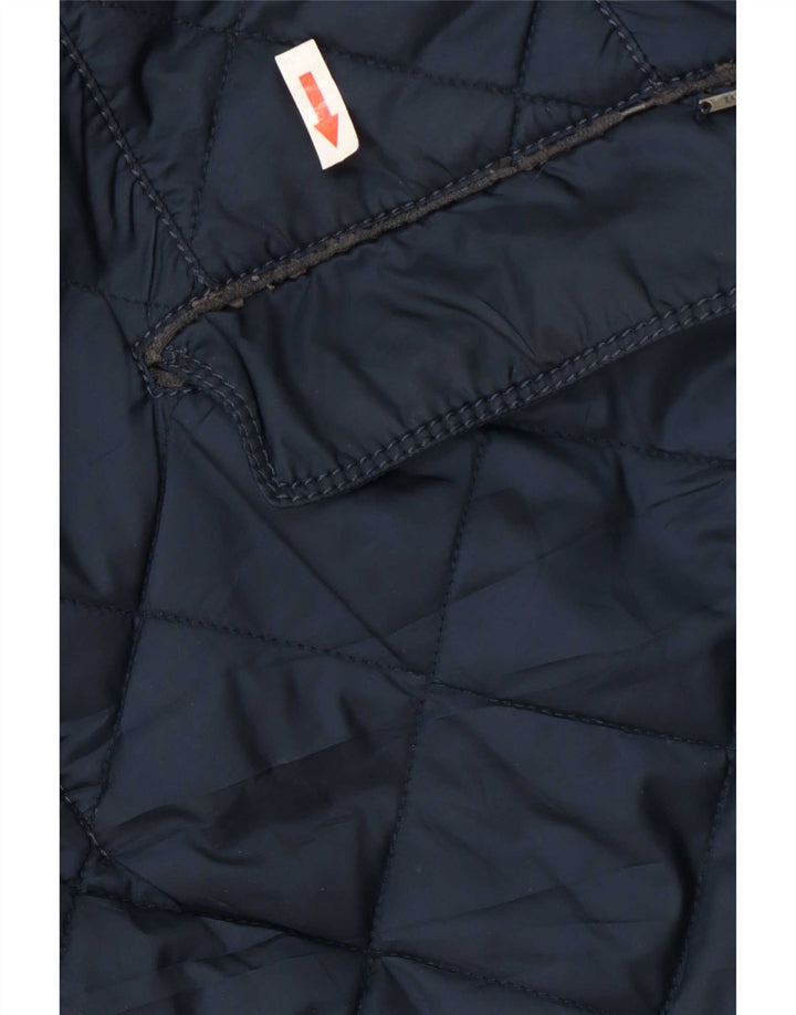Zara Herre Quiltet Jakke UK 44 2XL Navy Blue Polyester