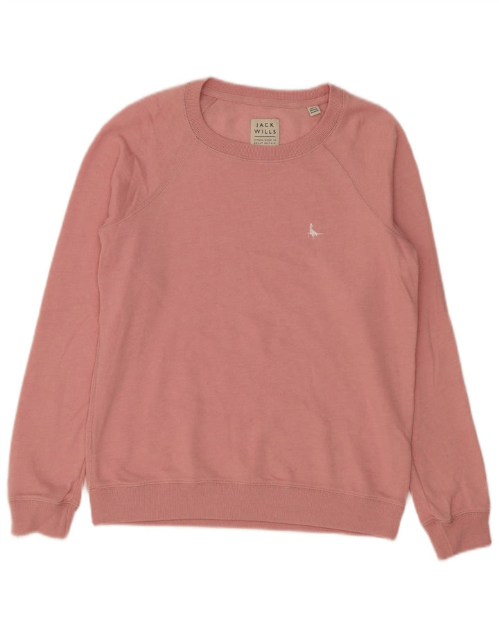 Jack Wills Dame Sweatshirt Jumper UK 10 Small Pink Bomuld