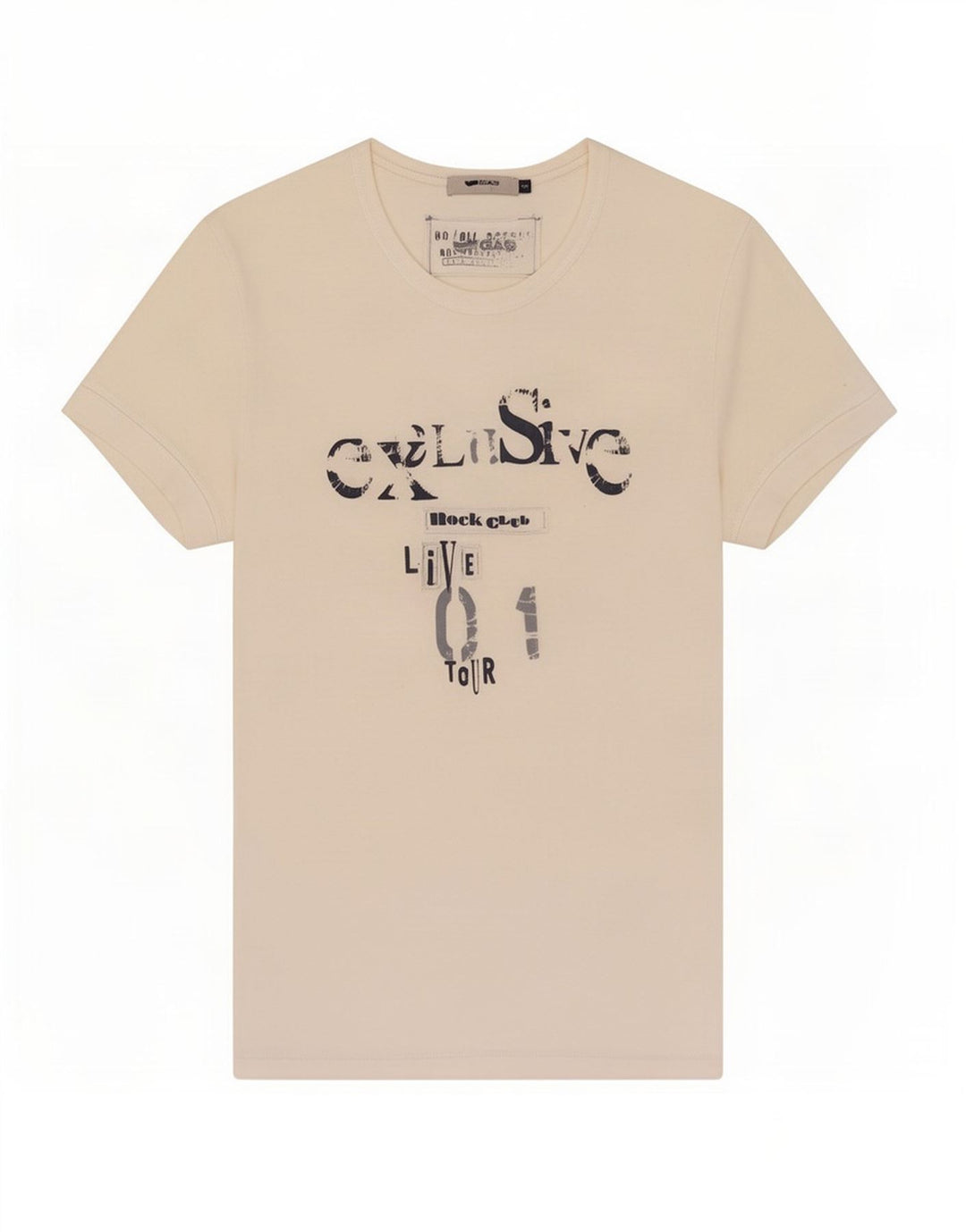 Gas Herre Grafisk T-Shirt Top Lille Hvid