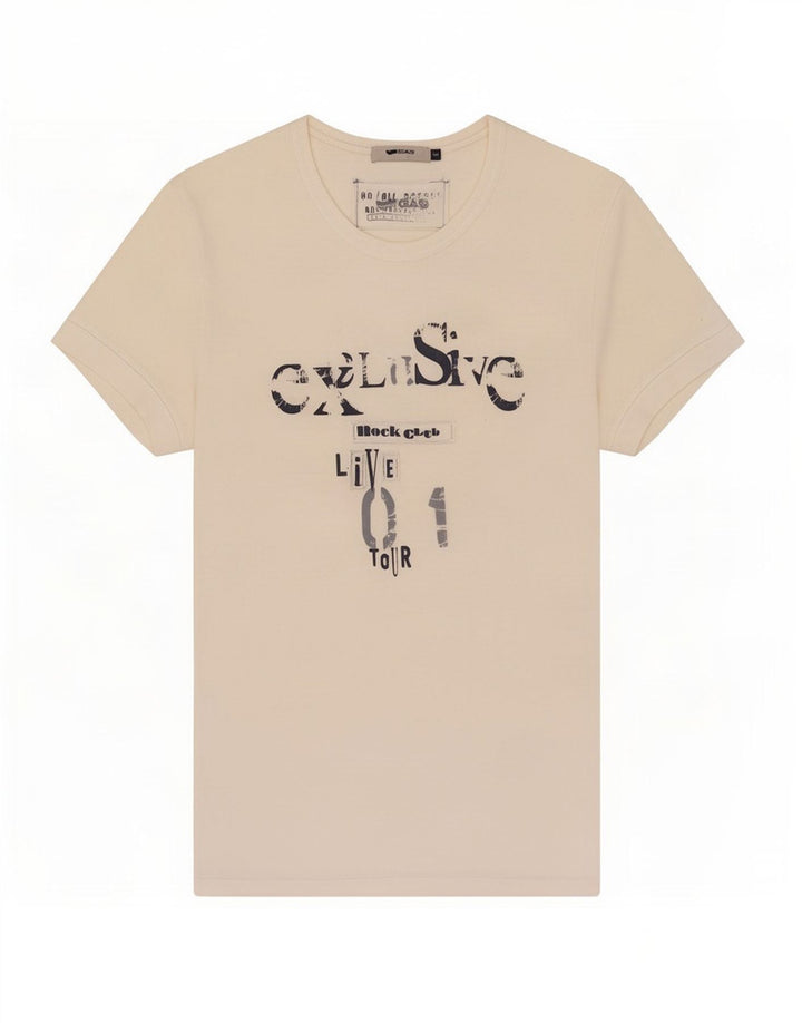 Gas Herre Grafisk T-Shirt Top Lille Hvid