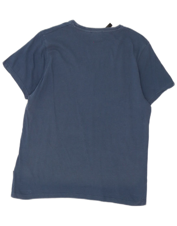 Liu Jo Grafisk T-shirt top til kvinder UK 10 Lille marineblå bomuld