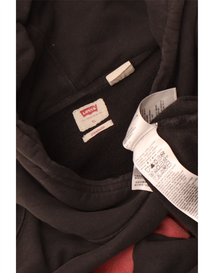 Levi's Herre Standard Graphic Hoodie Jumper XL Sort Bomuld