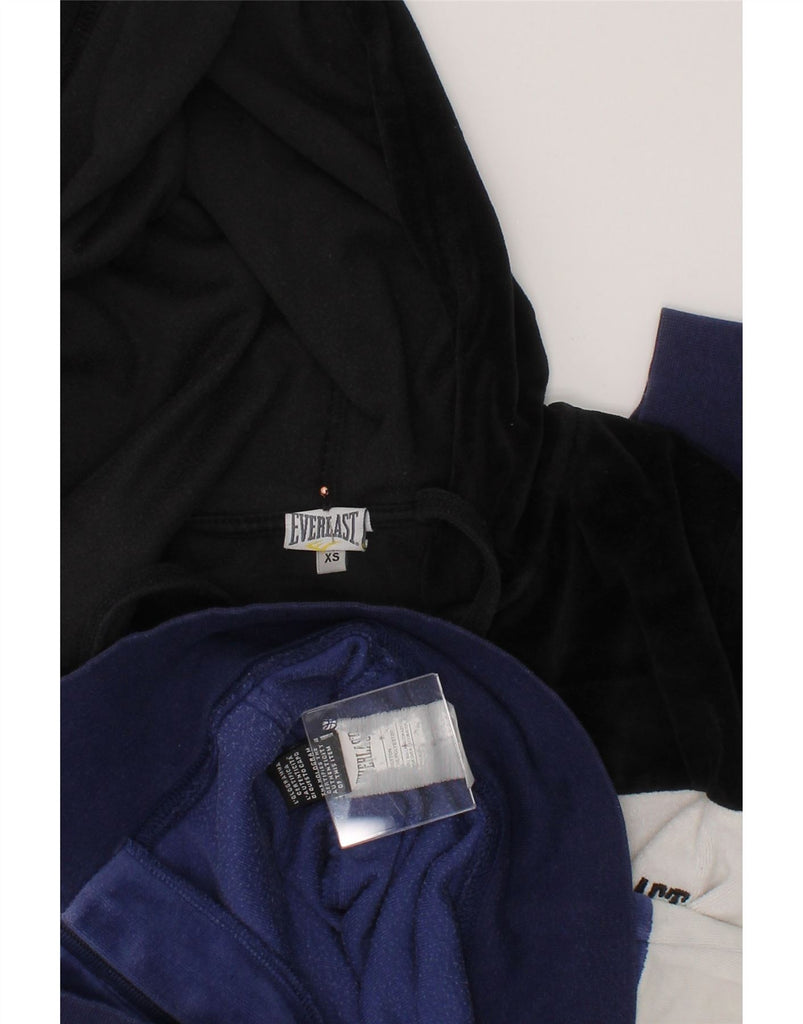 EVERLAST Womens Loose Fit Zip Hoodie Sweater UK 6 XS Blue Colourblock Vintage Everlast and Second-Hand Everlast from Messina Hembry 