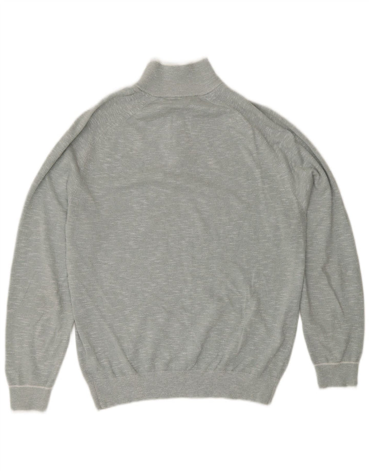 Reiss Herre Zip Neck sweater Medium Blue Flecked Bomuld