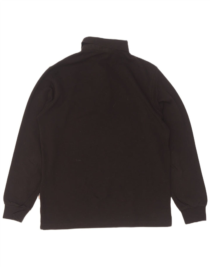 Hugo Boss Langærmet herre poloshirt med normal pasform Medium sort bomuld
