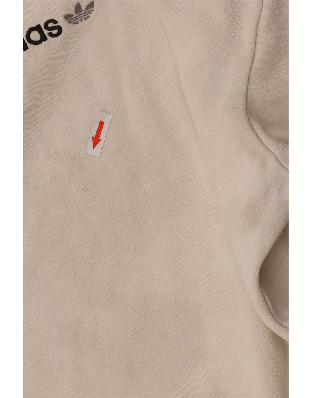 Adidas Dame Grafisk Sweatshirt Jumper UK 14 Medium Off White Bomuld