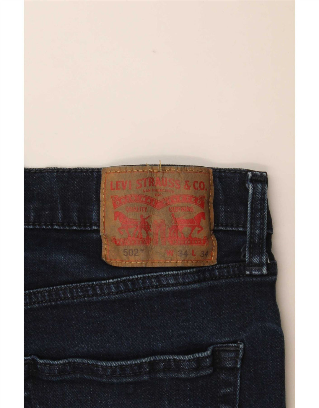 Levi's Herre 502 tilspidsede jeans W34 L34 Marineblå bomuld
