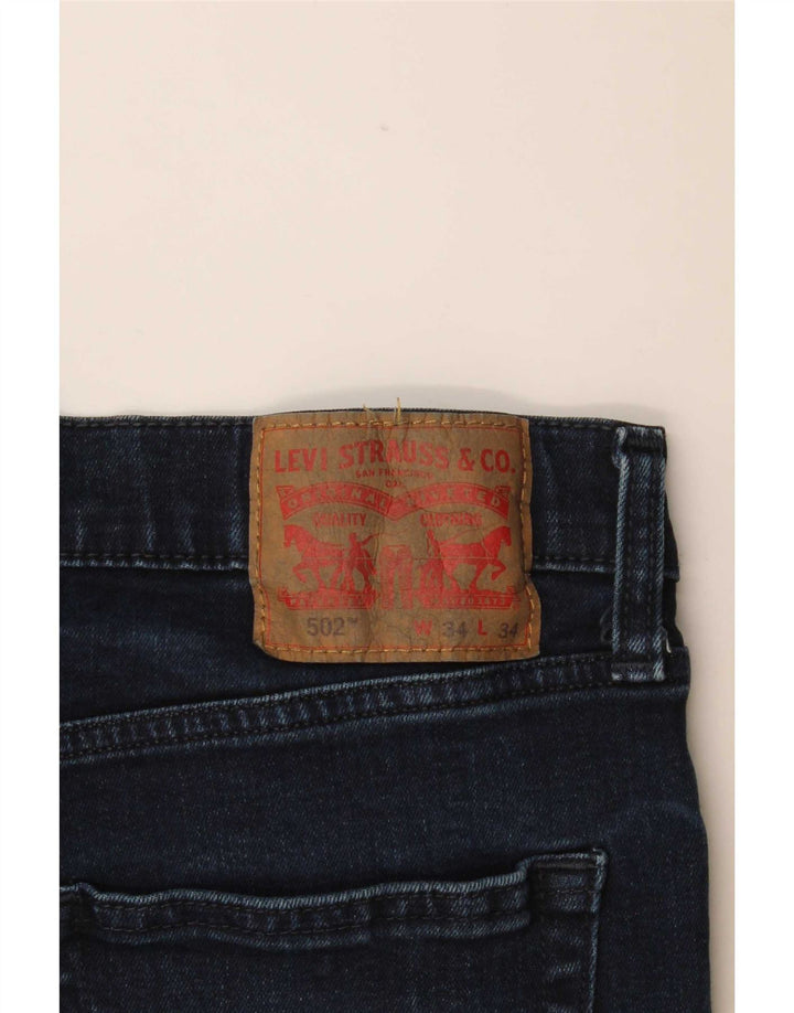 Levi's Herre 502 tilspidsede jeans W34 L34 Marineblå bomuld