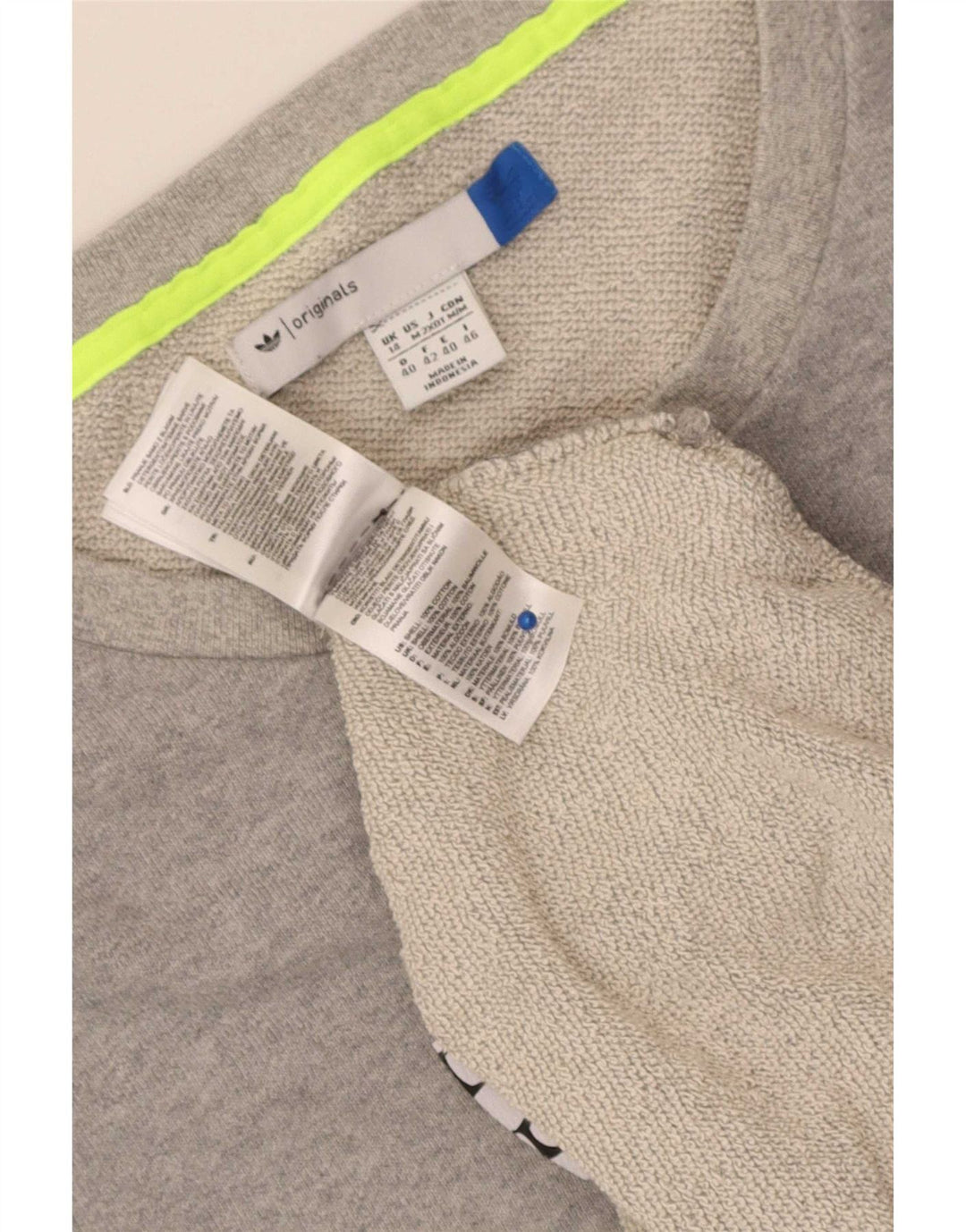 Adidas Womens Graphic Oversized Sweatshirt Jumper UK 14 Medium Grey Bomuld
