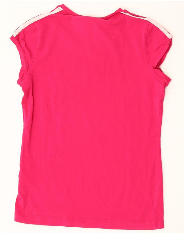 Adidas Dame T-Shirt Top UK 16 Large Pink Bomuld