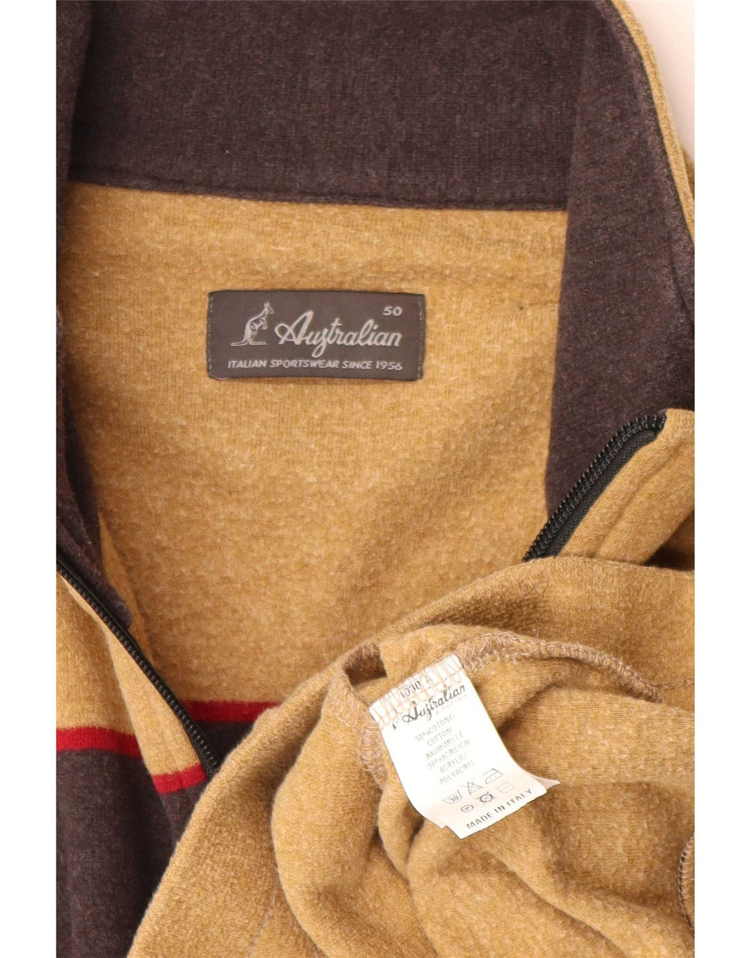 AUSTRALIAN L'ALPINA Træningsdragt til mænd Topjakke IT 50 Medium Brun Stribet