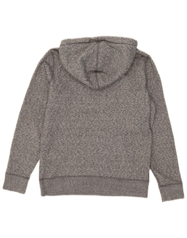 Abercrombie & Fitch Womens Graphic Hoodie Jumper UK 6 XS Grey Flecked