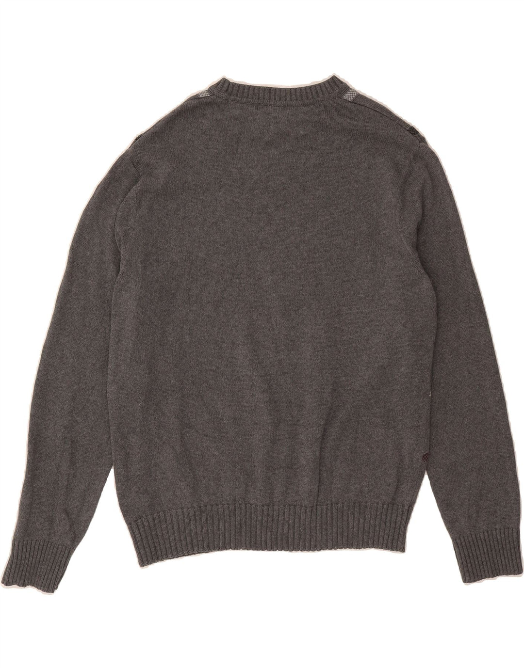 DOCKERS Mens Boat Neck Jumper Sweater Large Grey Check Cotton Vintage Dockers and Second-Hand Dockers from Messina Hembry 