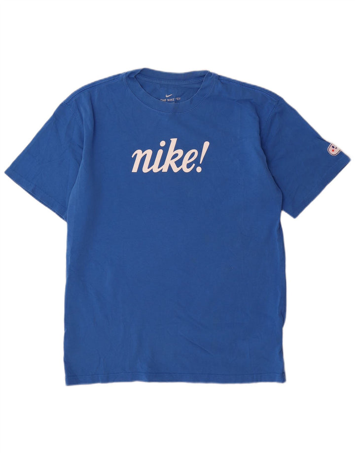 Nike grafisk t-shirt top til mænd, lille blå bomuld