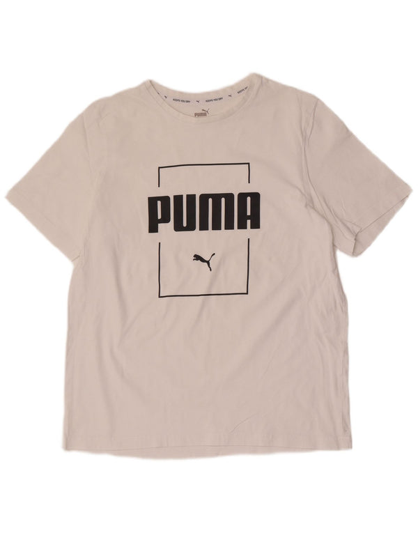 Puma Grafisk T-Shirt Top UK 16 Large White Bomuld Sports