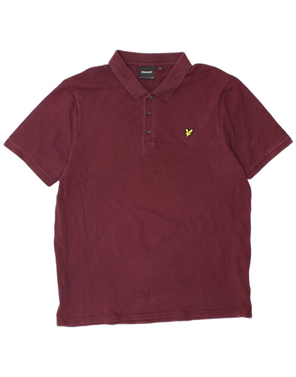 LYLE & SCOTT Poloskjorte til mænd 2XL Bourgogne bomuld