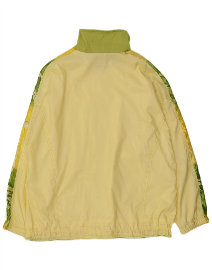 VINTAGE Womens Rain Jacket EU 42 Large Yellow Colourblock Polyester
