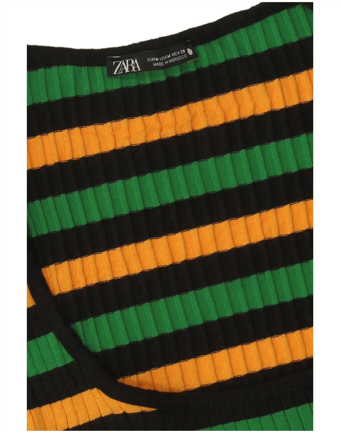 Zara Womens Crop Top UK 12 Medium Flerfarvet Stribet