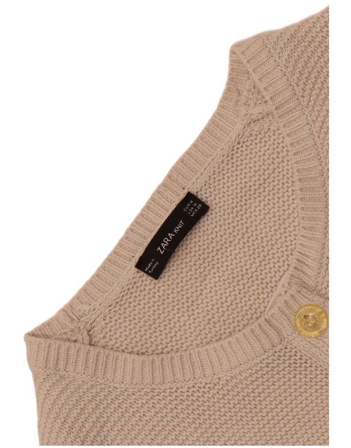 Zara Dame Cardigan Sweater UK 12 Medium White