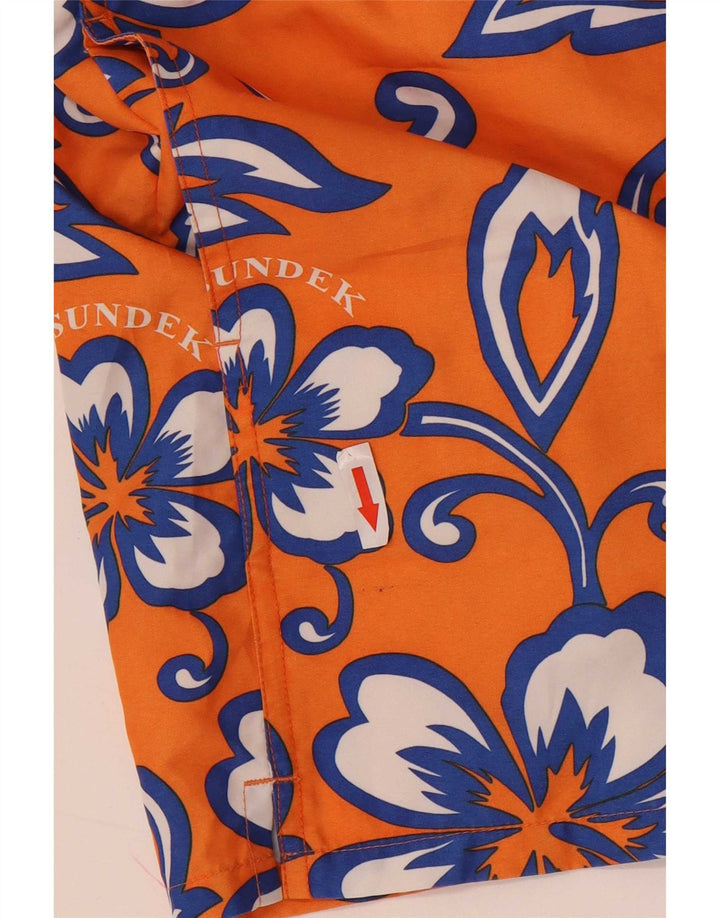 Sundek Herre grafiske svømmeshorts Medium Orange Floral Polyester
