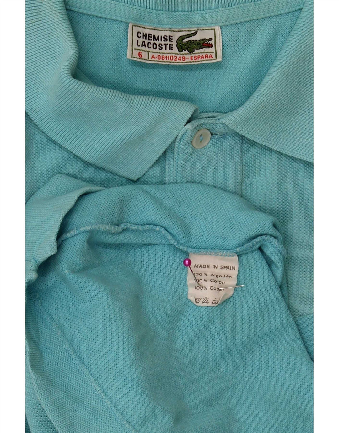 Lacoste herre poloskjorte str. 6 XL turkis bomuld