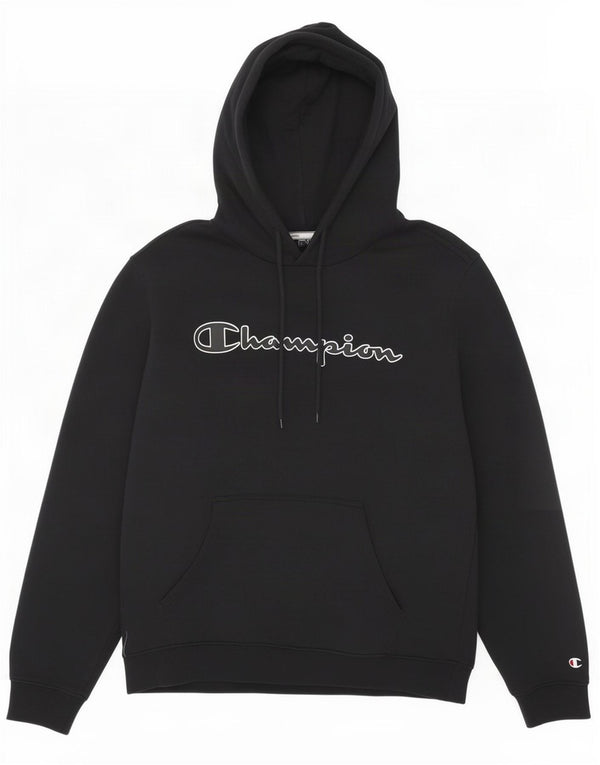 Champion Herre Grafisk Hoodie Jumper Large Sort