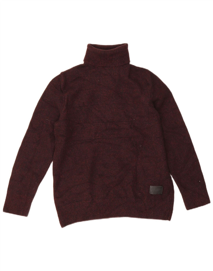 Barbour Dame Roll Neck Jumper Sweater UK 10 Lille brun uld