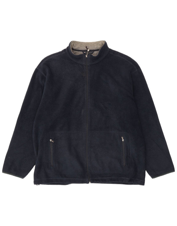 Marks & Spencer Herre Fleecejakke UK 42 XL Navy Blue Polyester
