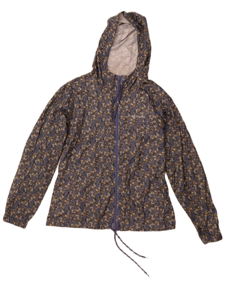 COLUMBIA Regnjakke med hætte til kvinder UK 14 Medium Multicolored Floral