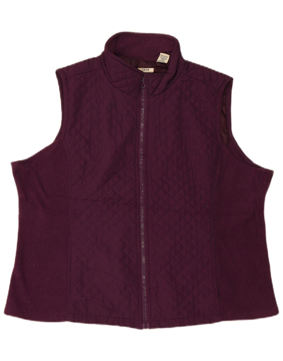 Izod Womens Quilted Gilet UK 20 2XL Maroon Polyester