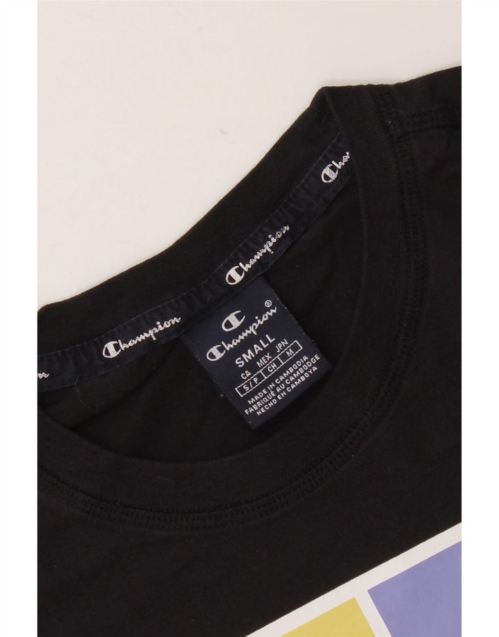 Champion Herre Grafisk T-Shirt Top Lille Sort