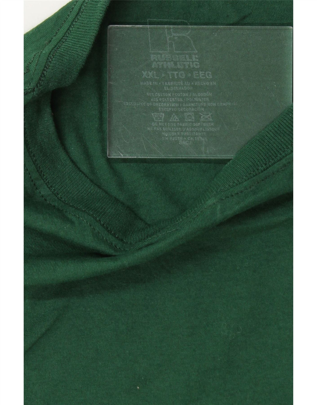 RUSSELL ATHLETIC Mens Top Long Sleeve 2XL Green Cotton Vintage Russell Athletic and Second-Hand Russell Athletic from Messina Hembry 