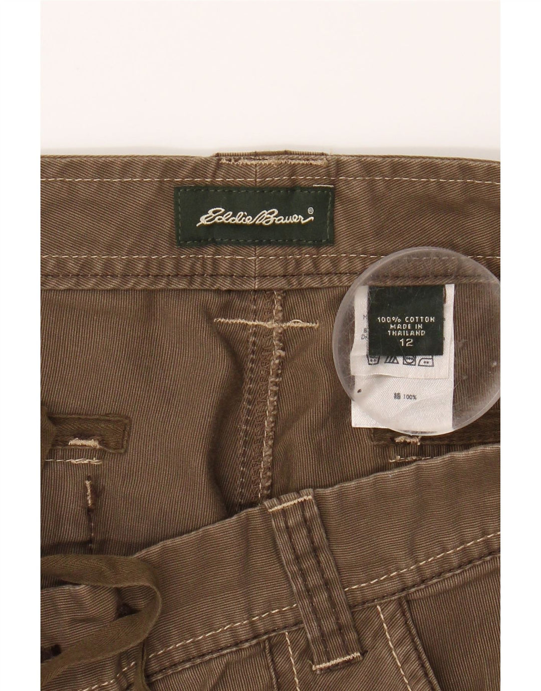 EDDIE BAUER Womens Straight Capri Trousers US 12 Large W32 L22 Brown Vintage Eddie Bauer and Second-Hand Eddie Bauer from Messina Hembry 