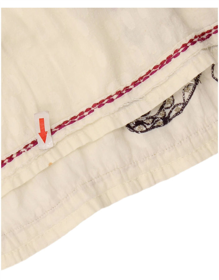 Fat Face Dame Grafisk ærmeløs bluse Top UK 12 Medium White Paisley