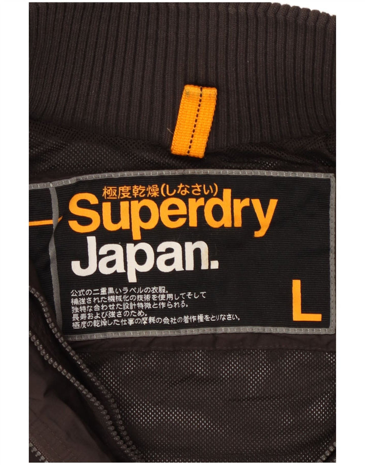SUPERDRY vindjakke til kvinder UK 14 Stor sort nylon